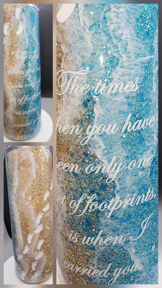 Beach glitter Footprints poem